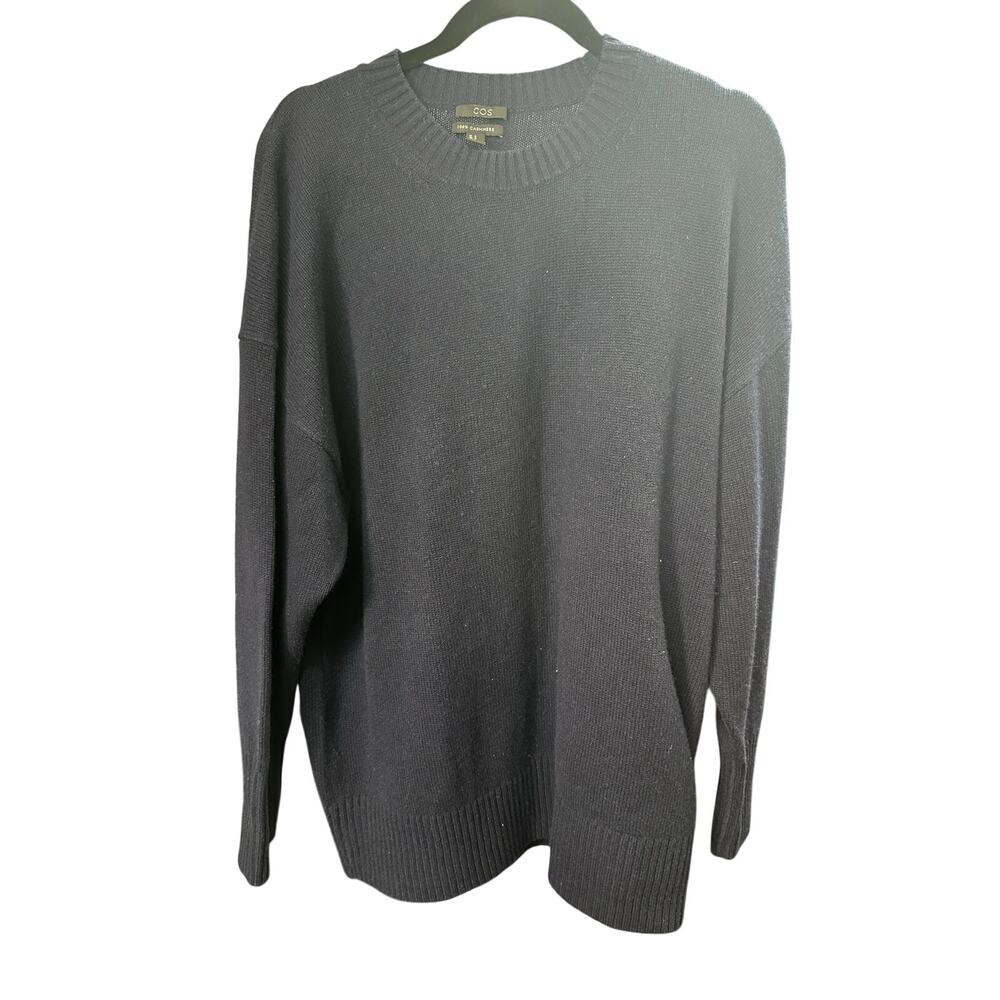 261-Cos Cashmere Crewneck Sweater size M / PTP 24” Navy Blue
